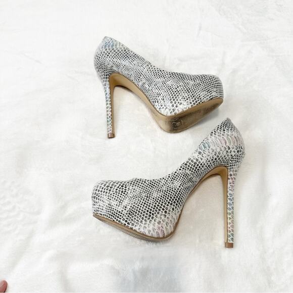 Steve Madden Snakeskin Heels Nala pumps black white pink size 7.5 - Picture 5 of 9